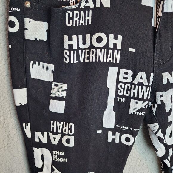 Biepa Jeans Men's Black Denim Fashion Graffiti Style Jeans Size 38 Pants - Picture 5 of 10